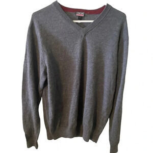 LUMIANI GUC MENS GRAY SWEATER TOP SHIRT FALL WINTER CASUAL TOPS SWEATERS SIZE L